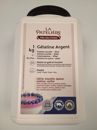 [03031074] HALAL BOVINE GELATIN POWDER SILVER 170 BLOOM LA PATELIÈRE 1 KG
