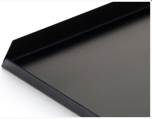 [53202032] BLACK ALUMINUM TRAY 40X25XH1CM STRAIGHT EDGE CUT ANGLE