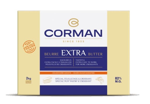 [05010040] CORMAN EXTRA BOTER 82% WARME ATMOSFEER BLADERDEEG & CROISSANT 5 X 2 KG 26850901