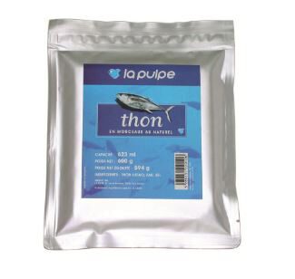 [05100135] THON MORCEAUX NATUREL LA PULPE EN 600,=POCHE 12X600GR  = DOOS
