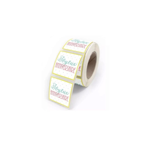 [70407641] FANCY BIRTHDAY ADHESIVE LABELS ROLL OF 500