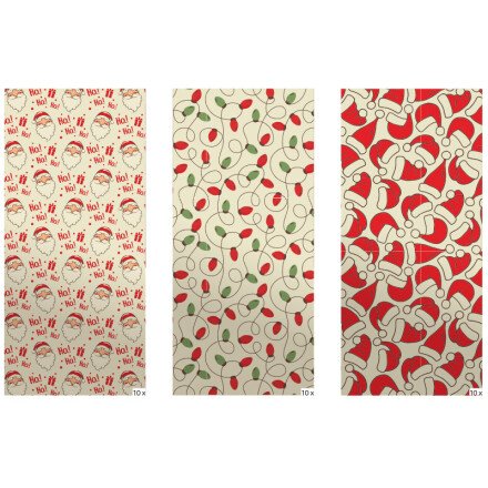 [08054425] 2046143 ASSORTED CHRISTMAS TRANSFER SHEET RED/GREEN 30X40CM 30 PIECES ***S/CD***