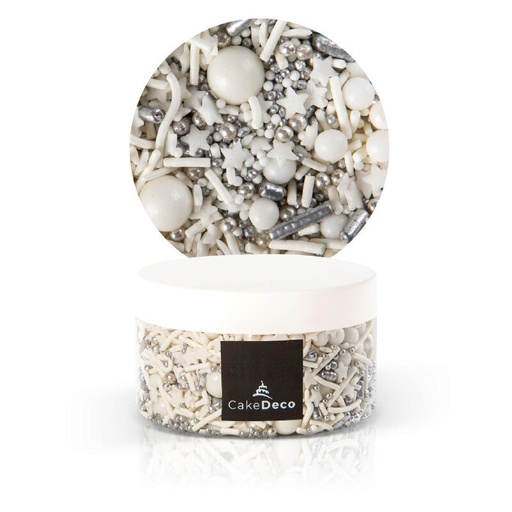 [08054152] 1039235 KERSTMIX WIT/ZILVER IN SUIKER 100G