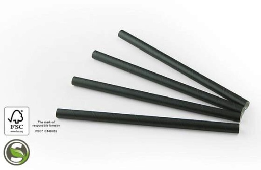 [53522252] SIER PAILLES PAPIER FSC NOIR  Ø 8 MM  15CM 200 PCE