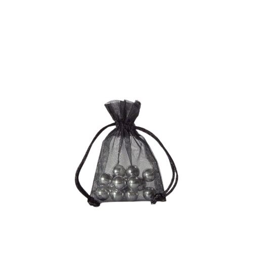 [70409943] ZAK MET 10 ZWARTE ORGANZA ZAKJES 10X7CM