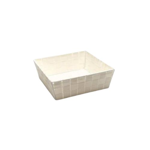 [61700531] MED VIERKANTE MAND CRÈME TOUW 25X25XH8CM