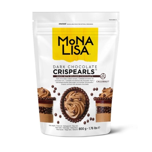 [03070240] MONA LISA CHD-CC-CRISPE0-02B CRISPEARLS DONKER  KARTON VAN 4 ZAK X 0,8KG=KG