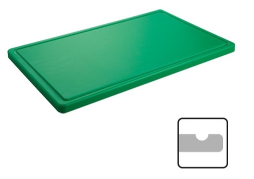 [50706074] CATERCHEF PLANCHE POLY GN1/1 VERT 53X32.5X2CM A/RIGOLE