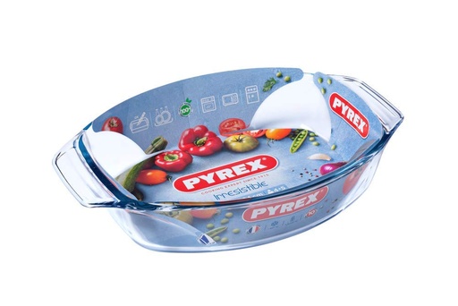 [57661180] PYREX DISH OVAL 39X27CM-4.0L BOROSILICATE -40+300°