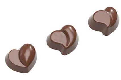 [70409510] MODERN HEART CHOCOLATE MOLD CW1576 3X7 -- 12GR