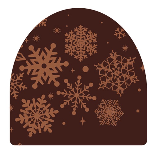 [08082115]  2014669 MINI SNOWFLAKE LOG TOPPERS DARK CHOCOLATE 5CM 75 PCES