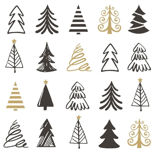 [44665157] DUNI GRAPHIC FIR SERVETTEN 24X24CM 20 STUKS