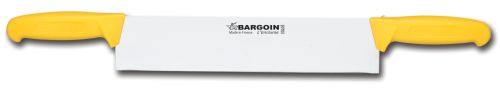 [50377114] STAINLESS STEEL CHEESE KNIFE 2 YELLOW HANDLES 33CM