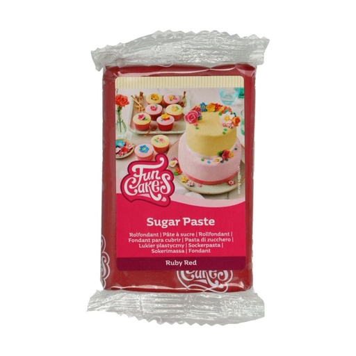 [70407358] FUNCAKES SUIKERPASTA ROBIJNROOD 250GR