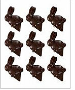[08054916] *FF*2022832 LAPIN A PIQUER CHOCOLAT NOIR 52X33MM 12 PCES