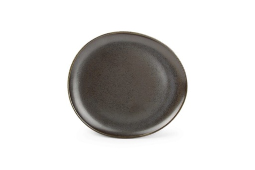[60251203] F2D BLACK CERES ASSIETTE PLATE OVALISEE 25X23CM - 604598