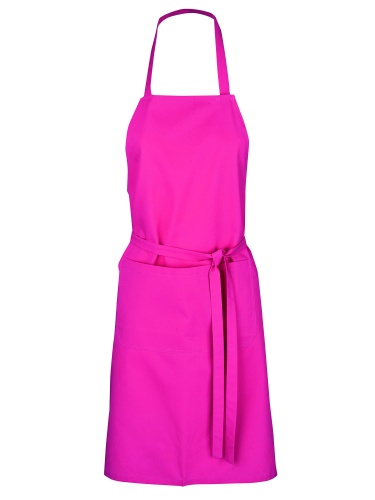 [53141046] KARIBAN APRON BIB + POCKET FUCHSIA H90XL71CM POLYESTER/COTTON