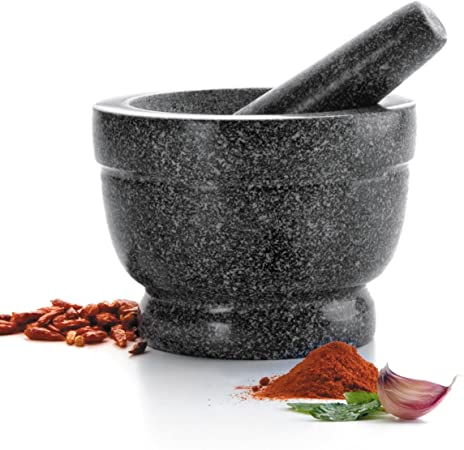 [57663348] LACOR MORTAR + PESTLE BLACK GRANITE 14X10CM-HIGH