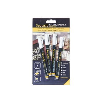 [57658401] SECURIT SET 4 LIQUID CHALK MARKERS 1-2MM