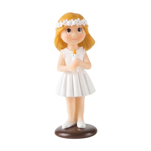 [08032087] 1032019 COMMUNION FILLE AVEC BOUGIE 10CM