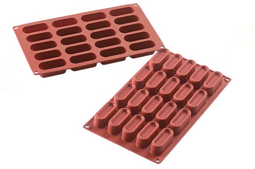 [70408308] SILIKOMART SF179 MOULE 20 OVALES RELIEF 60X24,5 HT 23MM 26ML ANTI-ADHESIF GN1/3 -50° À 250°