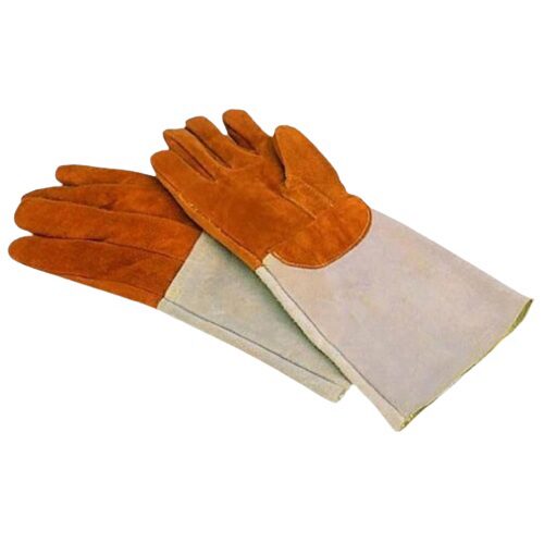 [53162055] PAIR OF THERMAL PROTECTION GLOVES, DOUBLE LEATHER, RESISTANT UP TO 250°C, LENGTH 40 CM
