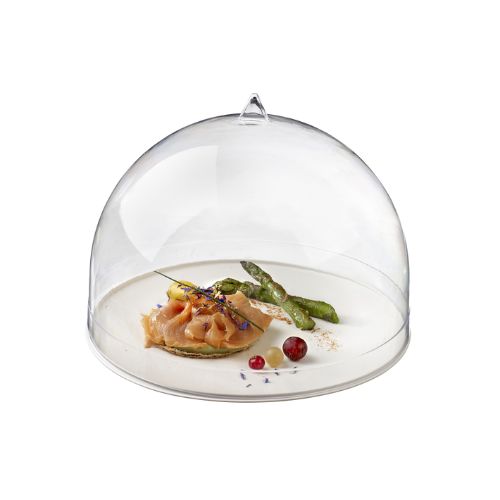 [54917232] TRANSPARENT DOME Ø26CM WITH PLATE Ø28CM