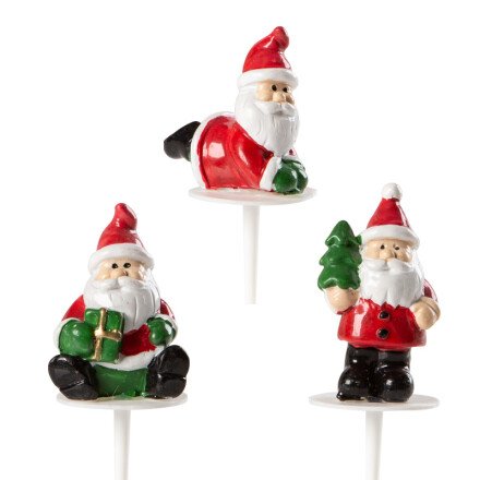 [08054488] 1015397 PÈRE NOEL ROUGE/VERT 3D SUR PIC 4CM 64 pieces