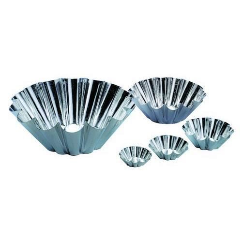 [51624200] MOULE BRIOCHE/FLAN FER BLANC 10CM-14 COTES 75GRDE PATE 6 PCES