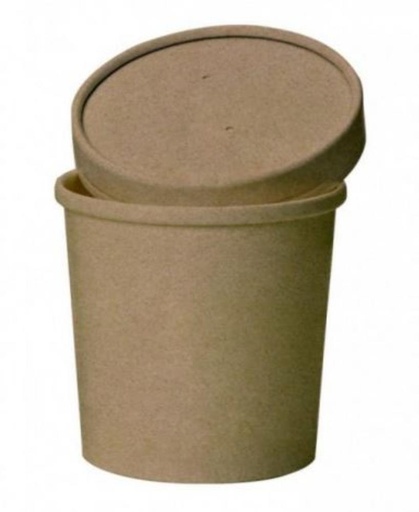 [25101084] POT SOUPES/GLACES KRAFT 470ML + COUVERCLES 25PCS