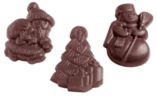 [70409494] MOULE À CHOCOLAT CARAQUE NOËL CW1435 3X6 -- 7GR
