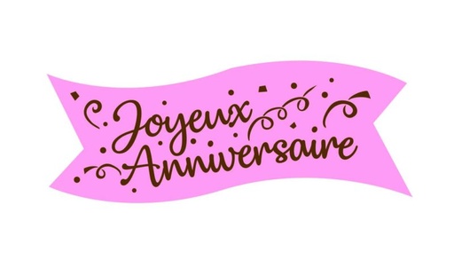 [08050275] PINK WAFER BANNER JOYEUX ANNIVERSAIRE 94X30MM 24 PCES