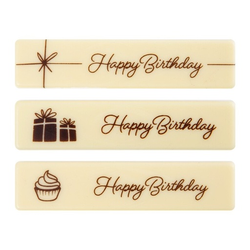 [08054902] 2067004 PLAATJE HAPPY BIRTHDAY 10X2,2CM 60PCS ***OP/ORDER***