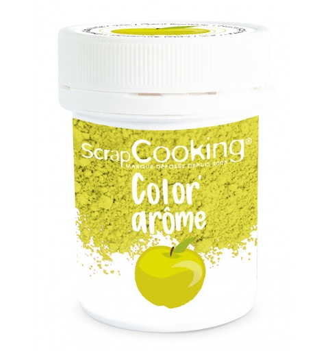[08055664] SCRAPCOOKING COLORANT AROME ALIMENTAIRE VERT/POMME10GR