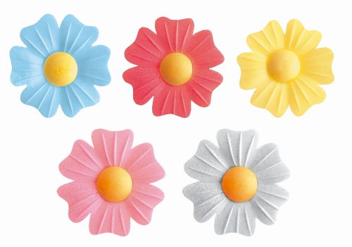 [08050206]  E550 WAFER ROSEHIP 45MM 5 ASSORTED COLORS YELLOW HEART 100 PCES