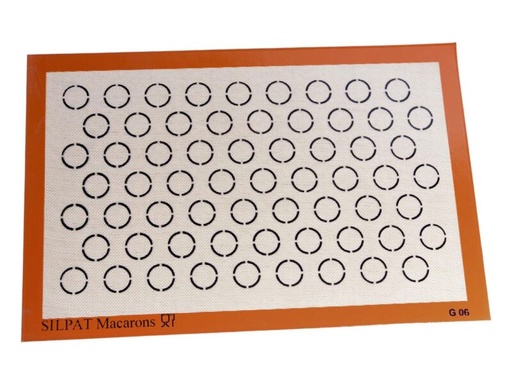 [51300041] SILPAT®TAPIS DE CUISSON POUR PLAQUE 60X40CM 63EMPREINTES PETIT MACARON DE Ø3,3CM