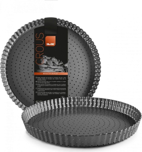 [50804037] IBILI "CROUS" TART MOLD 30XH3.0CM PERFORATED CANNELED REMOVABLE BOTTOM