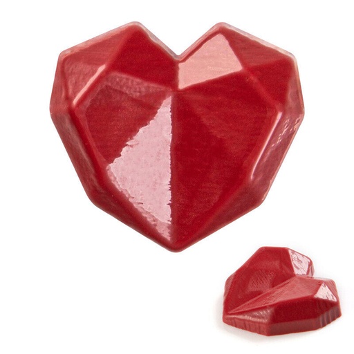 [08053858] 2068044 RED ORIGAMI BOMB HEART Ø3CM CHOCOLATE 105 PCES