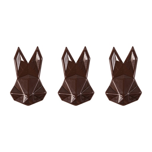 [08054597] 2069187 TETE LAPIN ORIGAMI 45X30MM CHOCOLAT NOIR 135PCES