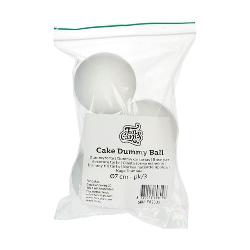 [08053765] FUNCAKES BOLLETJES TAART DUMMY Ø7CM 3 STUKS