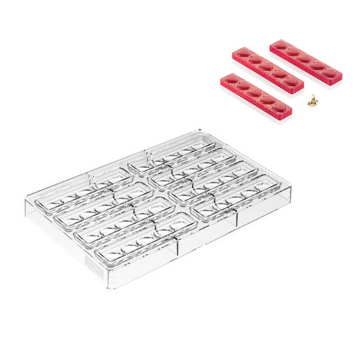 [51661518] SILIKOMART TRITAN PRALINES VORM CH035 TESORO B 8EMP 12X2,5CM H1,2CM