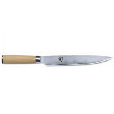 [57661328] KAI SHUN "WHITE" SLICING KNIFE 23.0CM DAMASCUS - DM-0704W