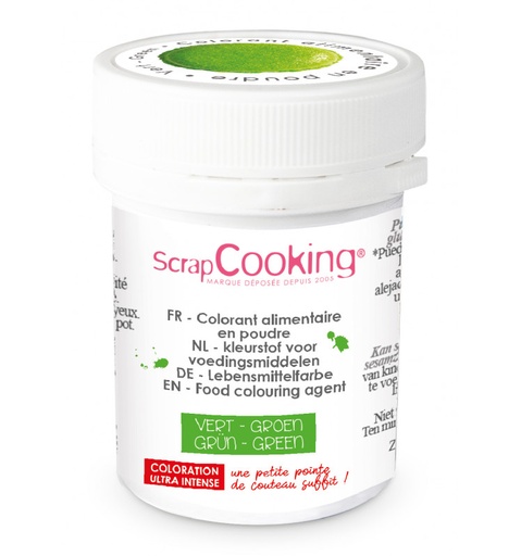 [08055637] SCRAPCOOKING COLORANT ALIMENTAIRE HYDRO VERT 5GR