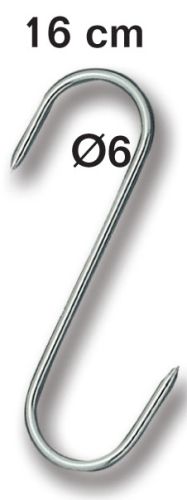 [50403219] FISCHER STAINLESS STEEL HOOK 16CM ⌀ 6 MAX WEIGHT 70KG