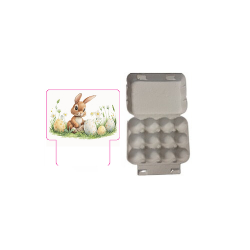 [60700409] "HAPPY EASTER" BOX FOR 12 EGGS + STICKER 12X9.5CM H4CM 12PCS