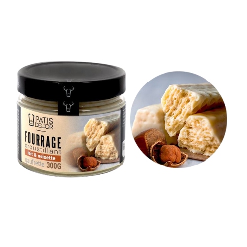[08075343] PATISDECOR CRISPY MILK HAZELNUT WAFER FILLING 300GR