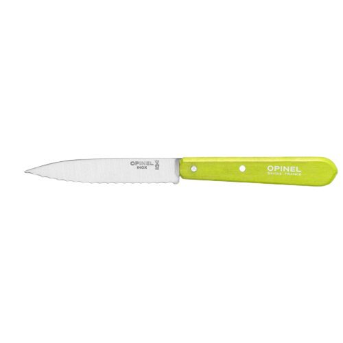 [54917655] OPINEL SERRATED KNIFE N°113 STAINLESS STEEL/APPLE GREEN WOOD