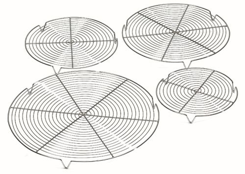 [50512355] 36 CM ROUND CHROME PIE CAKE RACK WITH LEGS
