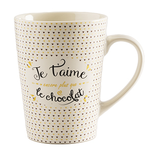 [61704100] MOK JE T'AIME ENCORE PLUS QUE LE CHOCOLAT 30CL HT 12,5CM