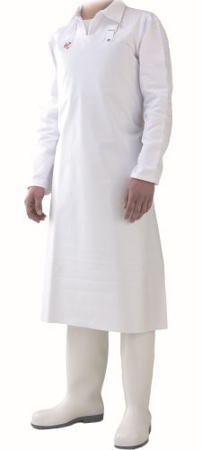 [53141095] WHITE ANTI-SPILL POLYURETHANE APRON 300 MICRONS-STD 90X115CM